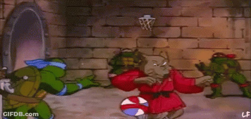 Master Splinter TMNT Steal Dunk Basketball GIF