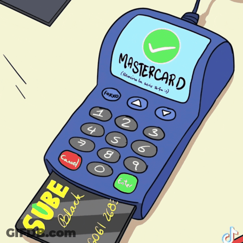 Mastercard Machine With Black Credit Card GIF