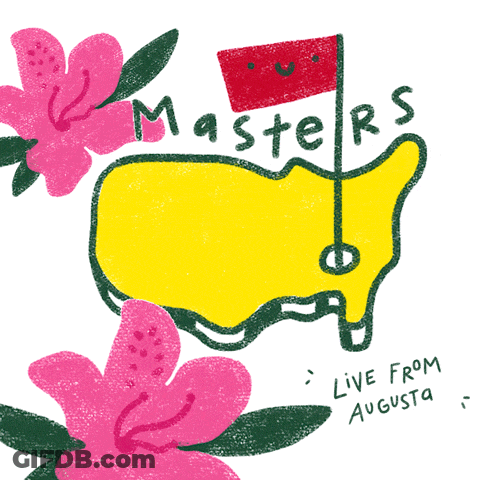 Masters Live From Augusta Is Written On A Yellow Map GIF