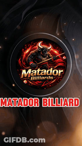 Matador Billiards Bull Holding Stick GIF