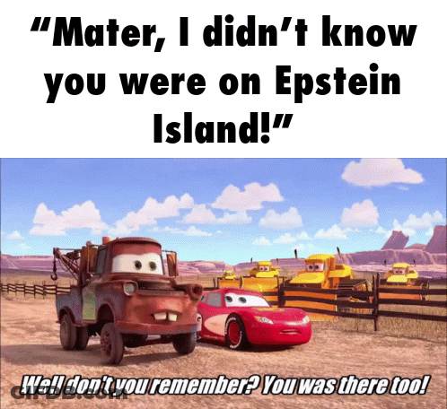 Mater And Lightning Mcqueen From The Movie Cars Are Standing Next To Each Other GIF