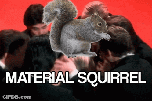 Material Squirrel Standing Before Crowd GIF