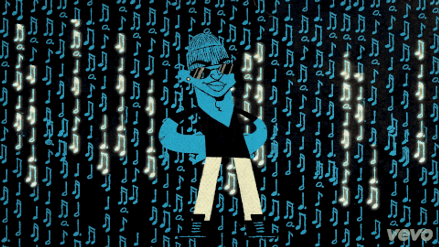 Matrix Code Animation Blue Man GIF