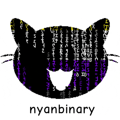 Matrix Code Cat Face Nyanbinary GIF