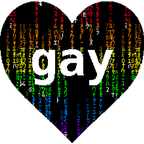 Matrix Code Gay Pride Heart GIF