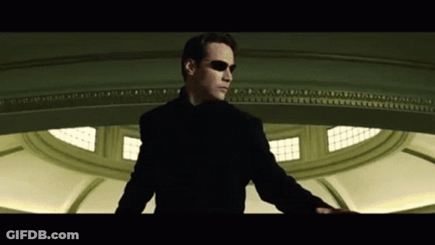 Matrix Neo Reloaded Fight GIF