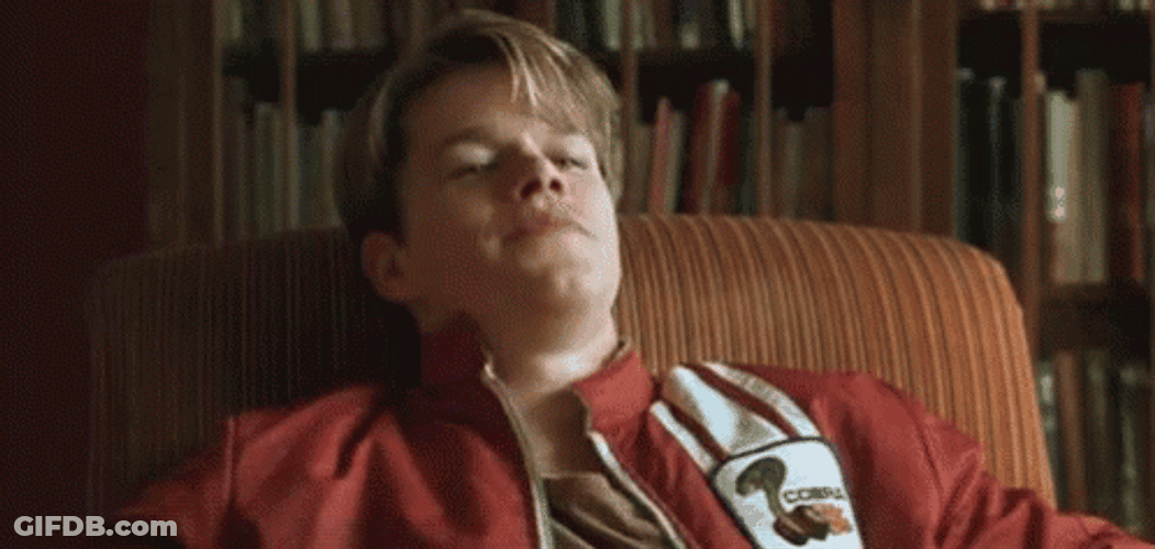 Matt Damon Laughing Good Will Hunting GIF