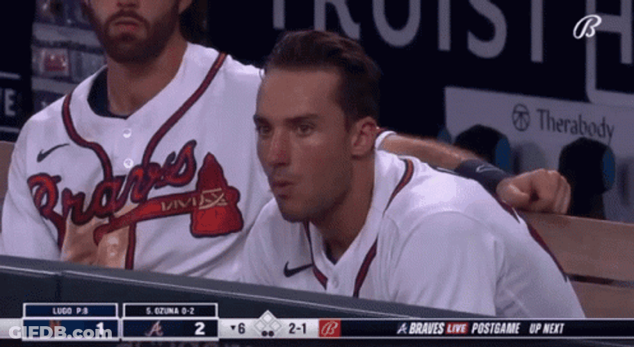 Matt Olson Focused Watching GIF
