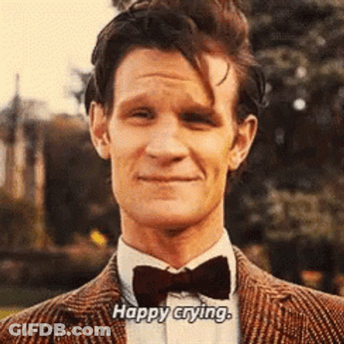 Matt Smith Happy Crying Talk GIF