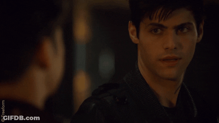 Matthew Daddario Staring Magnus GIF