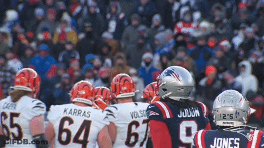 Matthew Judon Raising Arms For Loud Cheer GIF