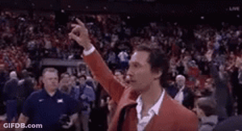 Matthew McConaughey Doing Hook Em Sign GIF