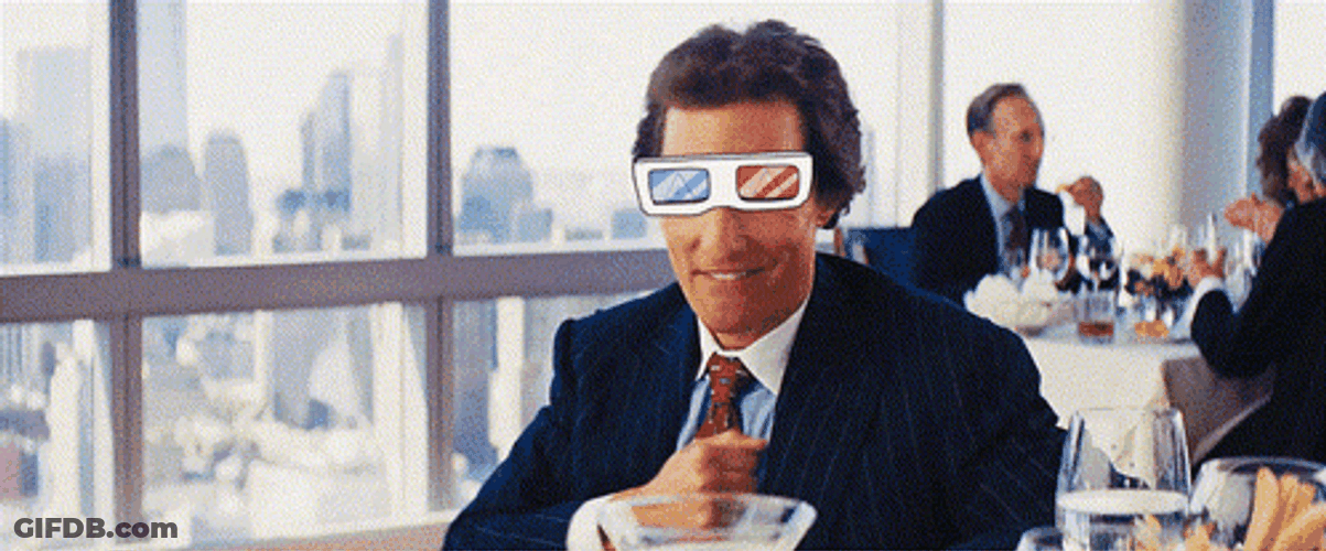 Matthew Mcconaughey Wolf Of Wall Street 3D Glasses GIF