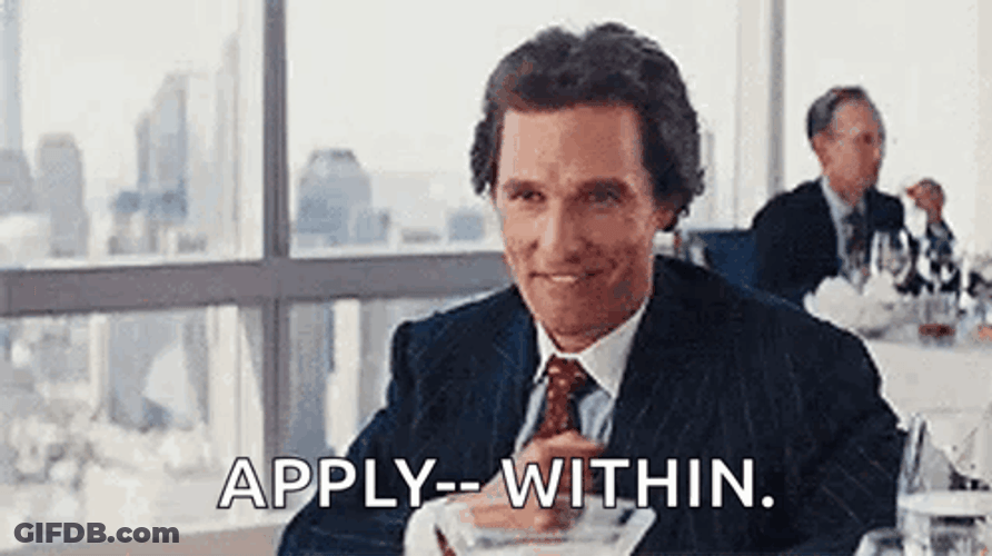 Matthew Mcconaughey Wolf Of Wall Street Apply Within GIF
