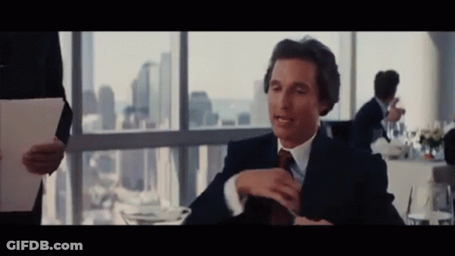 Matthew Mcconaughey Wolf Of Wall Street Paying Waiter GIF