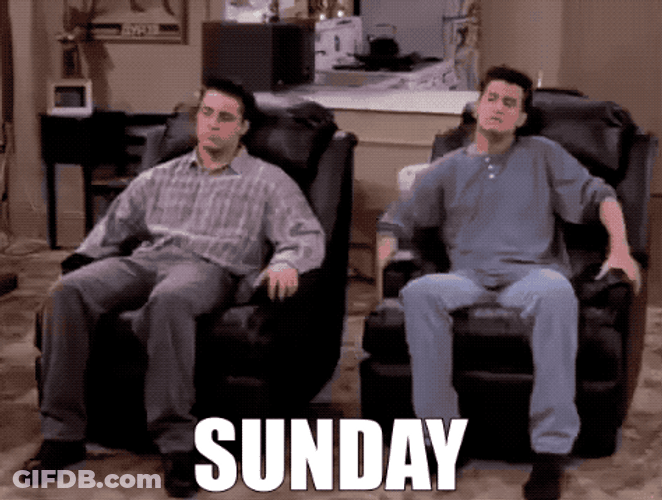 Matthew Perry And Matt LeBlanc Relaxing On Sunday GIF