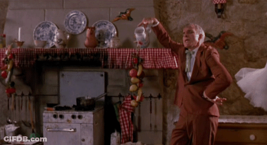 Matured Steve Martin Throwing Things Down GIF