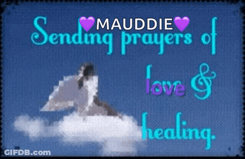 Mauddie Sending Prayers Of Love And Healing With A Picture Of A Person On A Cloud GIF