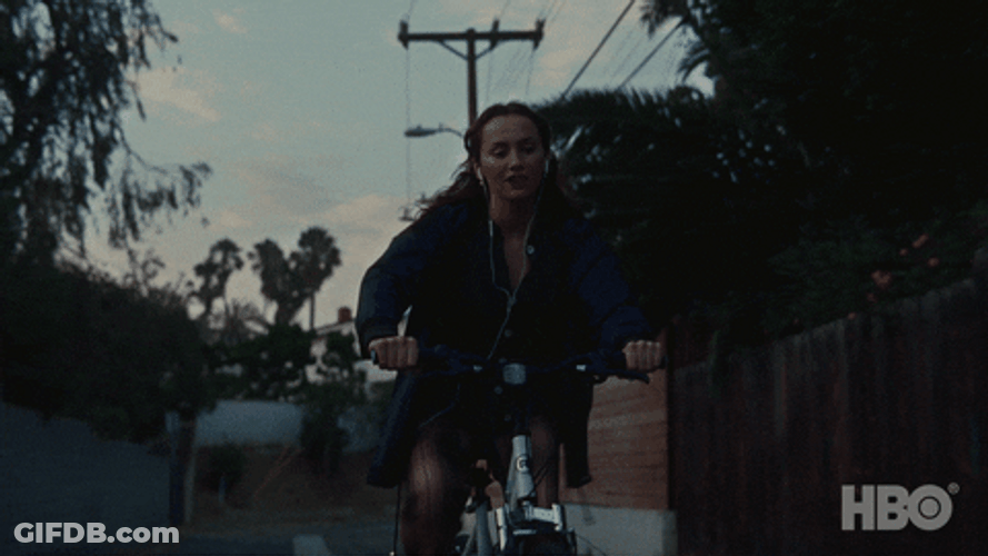 Maude Apatow Riding Bike Scene GIF