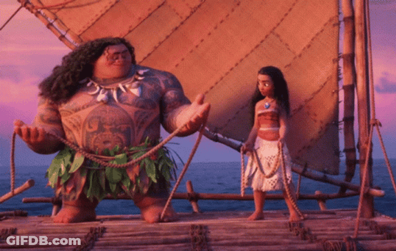 Maui Moana Tying Up Noose GIF