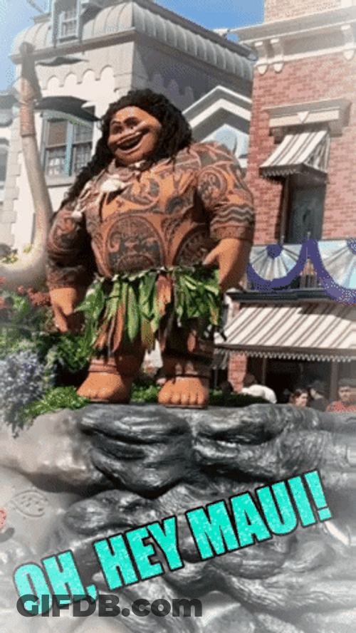 Maui's Float Parade In Disneyland GIF