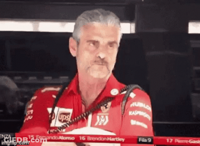 Maurizio Arrivabene Vettel Leclerc Collision GIF