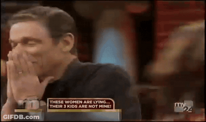 Maury Covering Mouth With His Hands GIF