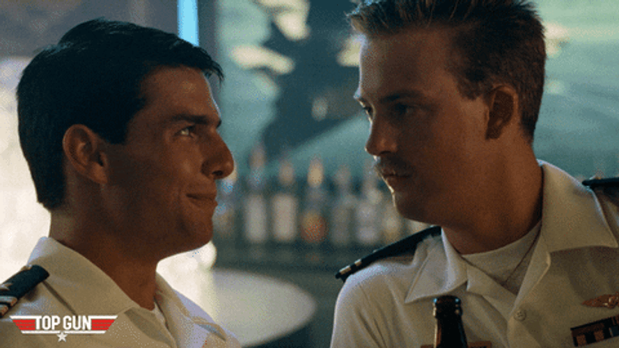 Maverick Nick Bradshaw Pete Mitchell Cheers GIF