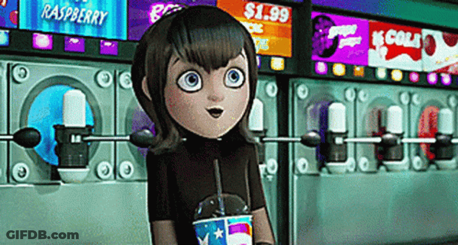 Mavis Dracula Drinking Slurpee GIF
