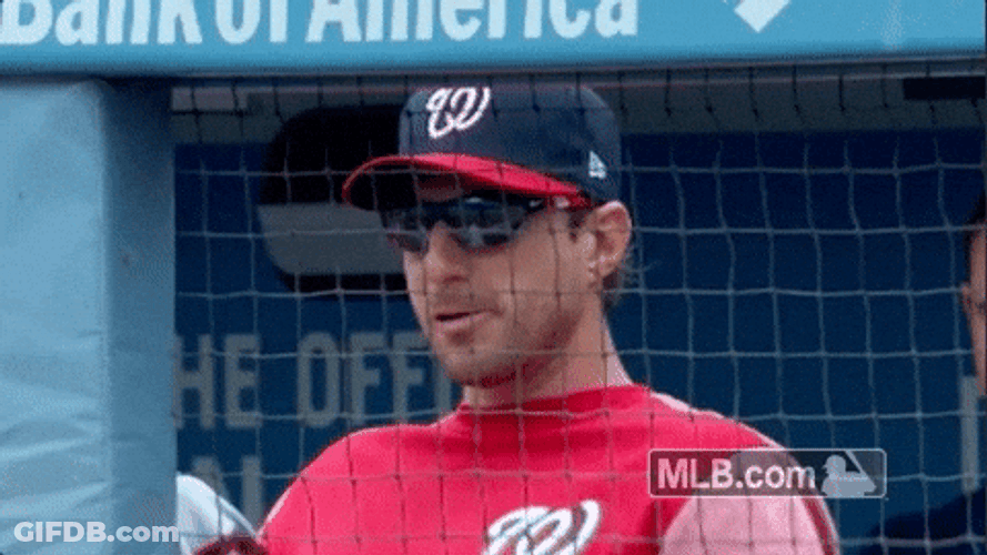 Max Scherzer Chewing Bubble Gum GIF