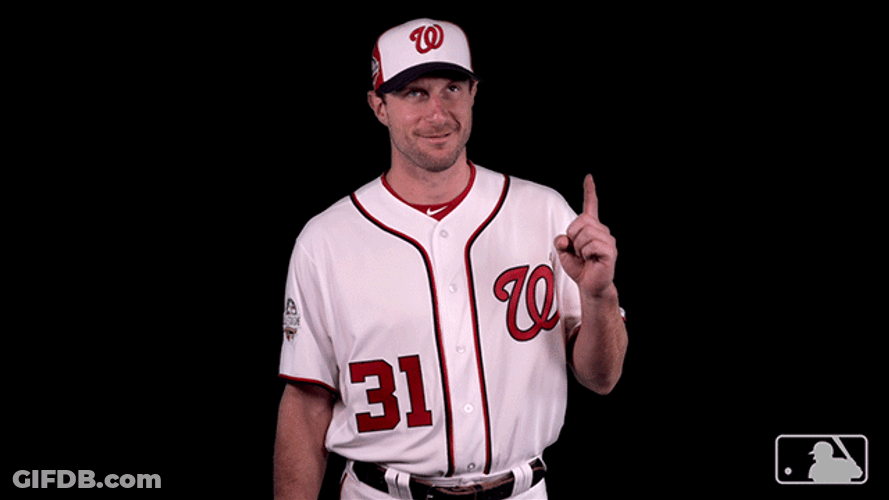 Max Scherzer Pointing Up GIF