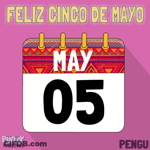 May 5 Calendar On Pink Background GIF