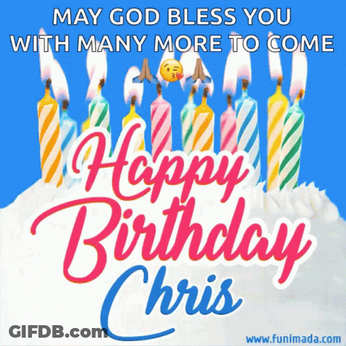 May God Bless You Happy Birthday Chris Card GIF