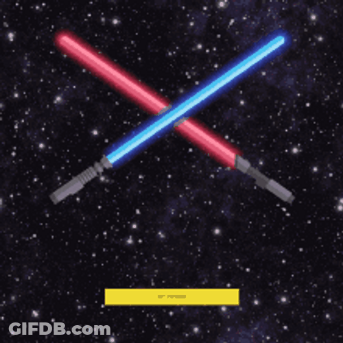 May The 4Th Be With You Blue Red Light Saber GIF