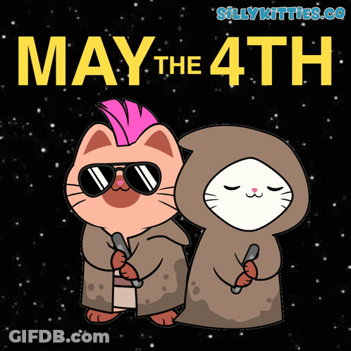 May The 4Th Poster With Two Cats GIF