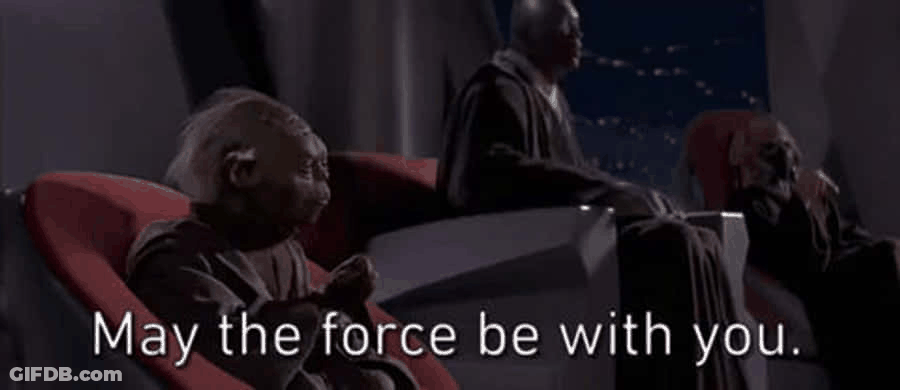 May The Force Be With You Yoda And Windu GIF