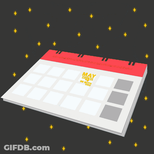 May The Fourth Be With You Cute Calendar GIF