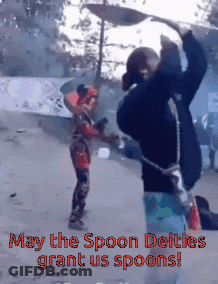 May The Spoon Deities Grant Us Spoons Written In Red GIF