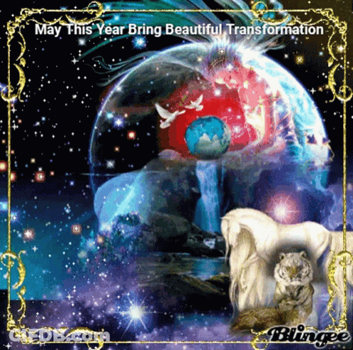 May This Year Bring Beautiful Transformation Is Written On A Picture GIF