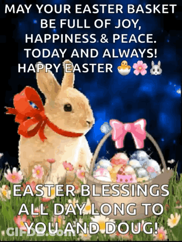 May Your Easter Basket Be Full Of Joy Happiness And Peace Today And Always ! Happy Easter Easter Blessings All Day Long GIF