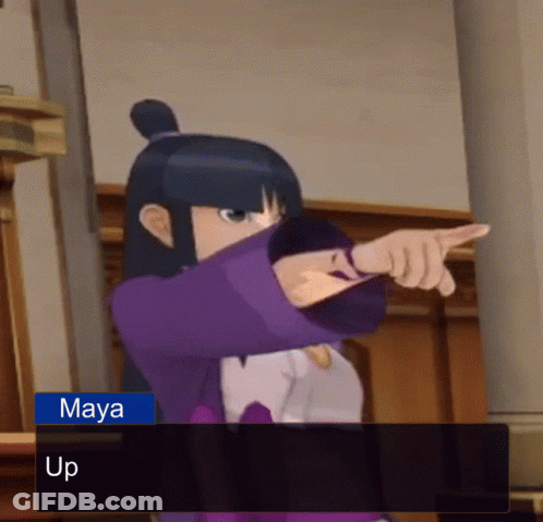 Maya Is A Character In A Video Game That Is Pointing GIF