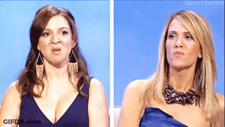 Maya Rudolph And Kristen Swiig Angry Stank Face GIF