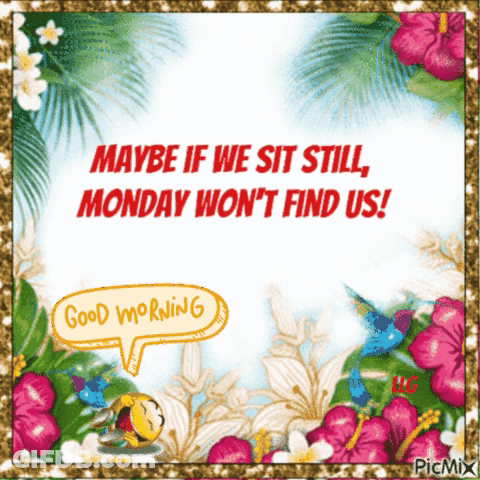Maybe If We Sit Still Monday Won T Find Us Good Morning GIF