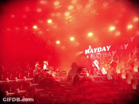 Mayday Day Written On Red Background GIF