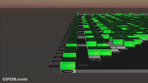 Maze With Green Cubes And Number 39 GIF