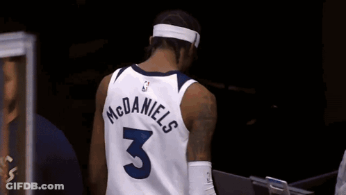 McDaniels In White Jersey Number 3 GIF