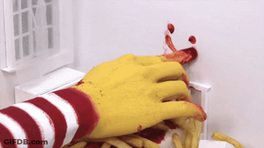 McDonald Draws Smiley Face Using Ketchup GIF