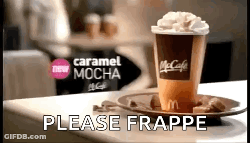 McDonald's Caramel Mocha Frappe With Whipped Cream GIF