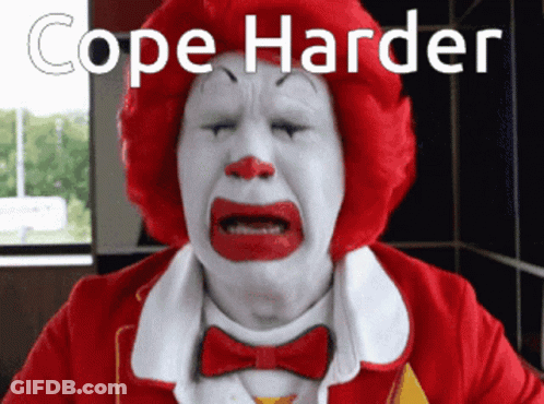McDonald's Clown Crying Cope Harder GIF