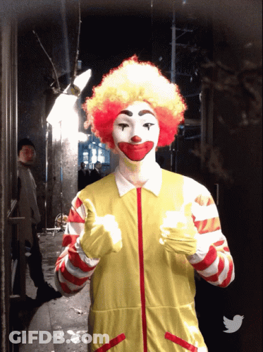 McDonald's Clown Giving Thumbs Up GIF